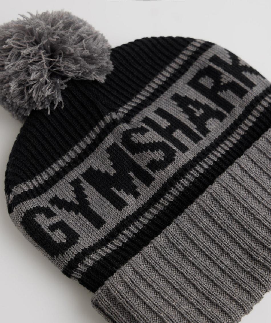 Gymshark Pom Beanie Accessories Šeširi Crne Sive | HR 2087JPQ